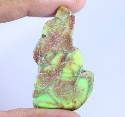 48.65 Ct Natural Green Carico Lake Turquoise Polished Rough AGI Certified T14480