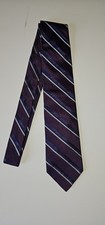 Brooks Brothers 346 Purple And Blue Striped Tie 100% Silk Made In USA 58" Long