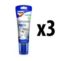 3 x Polycell Advanced Polyfilla White 200ml Lightweight High Performance Filler