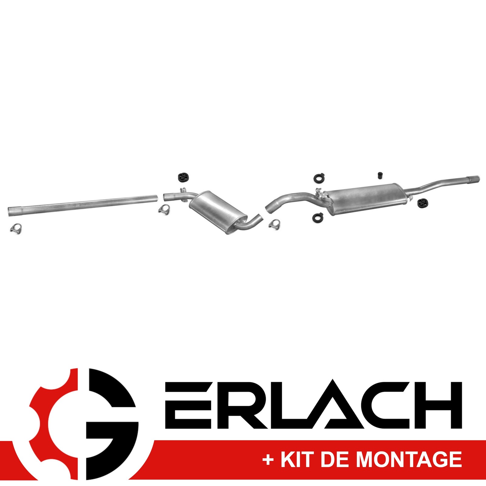 Échappement silencieux VW Jetta 1.3 en acier aluminisé durable