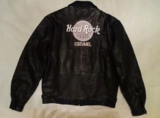 VINTAGE HARD ROCK CAFE COZUMEL BOMBER STYLE LEATHER JACKET SIZE M