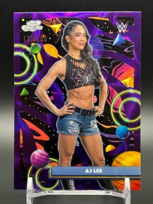 2026 Topps Chrome WWE Cosmic #66 AJ LEE Nebula Purple /150 Parallel SP