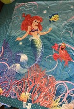 Disney Little Mermaid Ariel Sebastian Flounder Toddler Crib Blanket Comforter