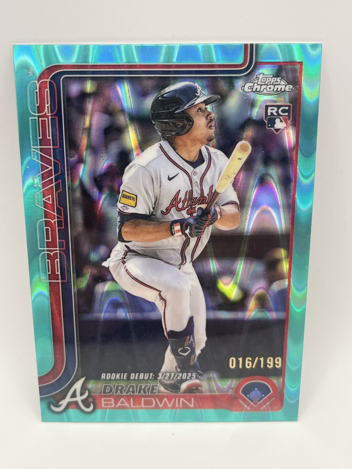 2025 Topps Chrome Update Drake Baldwin Aqua Raywave Refractor /199 #USC88 RC