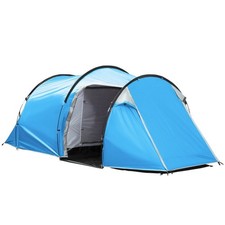 Image of Outsunny 3-Man Camping Tent - 2 Rooms, Porch, Vents, Rainfly, Weather-Resistant