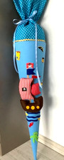 Schultüte Zuckertüte Stoff*PIRATEN*Schiff*Meer*See*genäht*Papprohling 70cm*rund