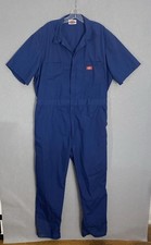 Dickies Short Sleeve Blue Coveralls Jumpsuit Mechanic Work Wear 40x29