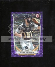 2014 Bowman Blake Anderson #DP34 Purple Ice RC 15/99 Marlins