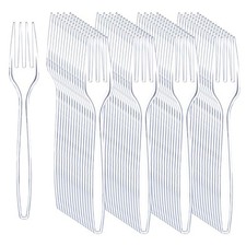 360Pcs Clear Plastic Forks -Disposable Plastic Forks BPA-Free, 6.7-inch Heavy...