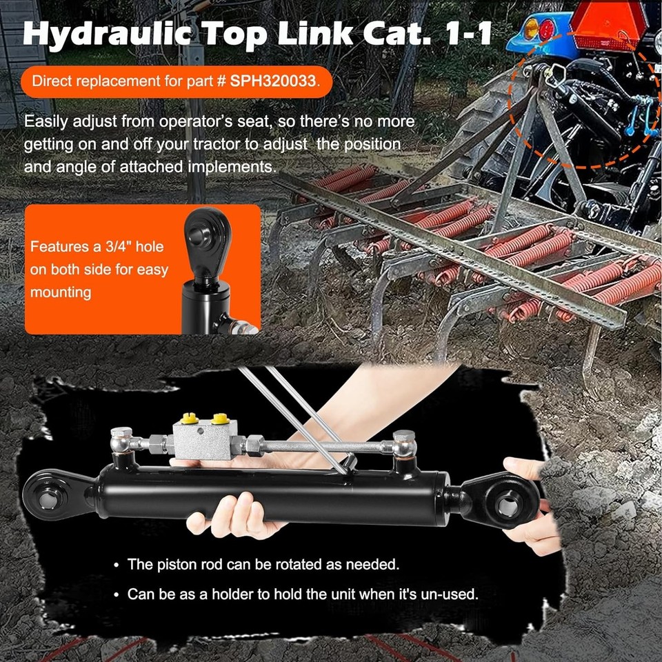Hydraulic Top Link Cat. 1-1 with Locking Block 20 7/8” - 31 7/8” with 2 ...