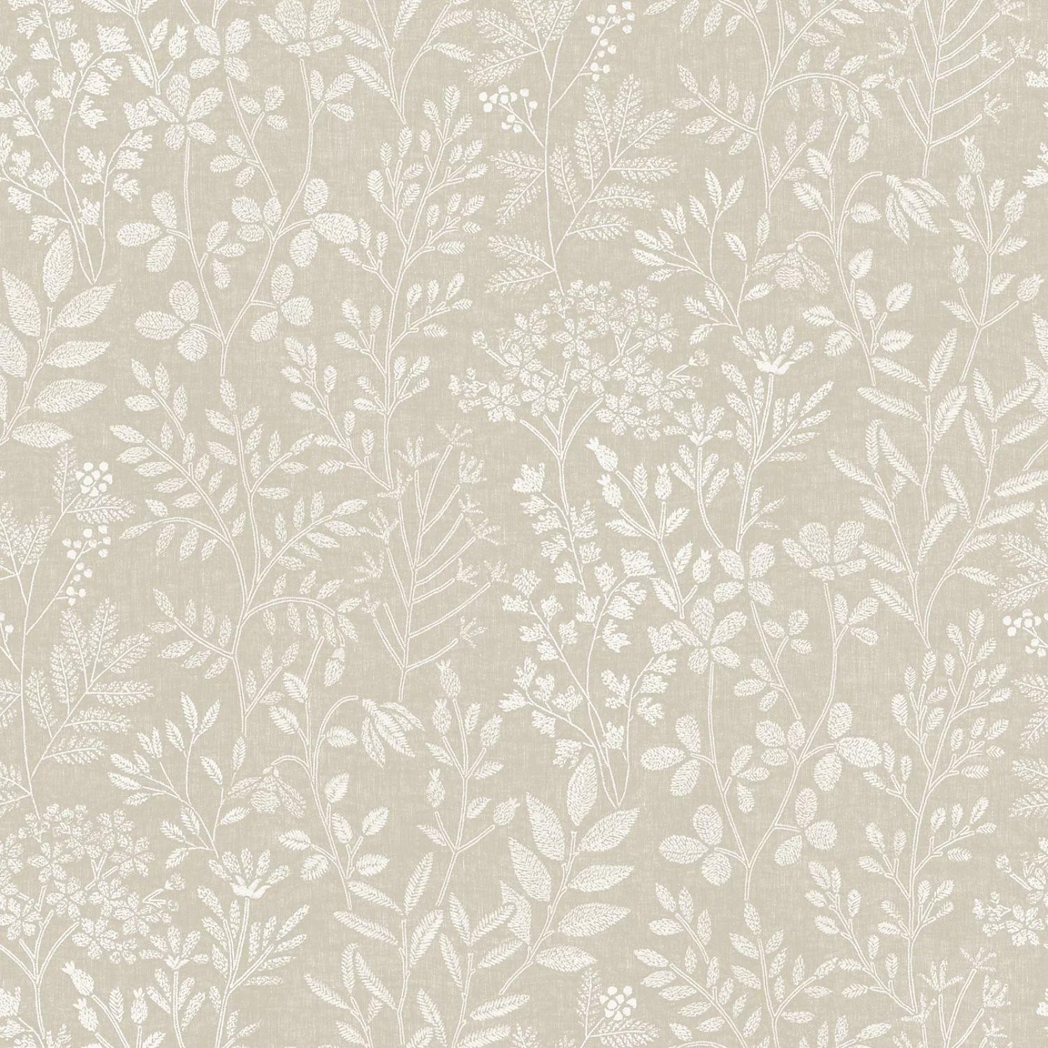 B&Q -  Embroidery Stitched Organic Foliage Trail WallpaperNeutral - Image 3