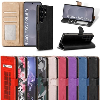 Wallet Case für Samsung Galaxy S26 Ultra S25 FE S24 S23 Leder Flip Handy Hülle
