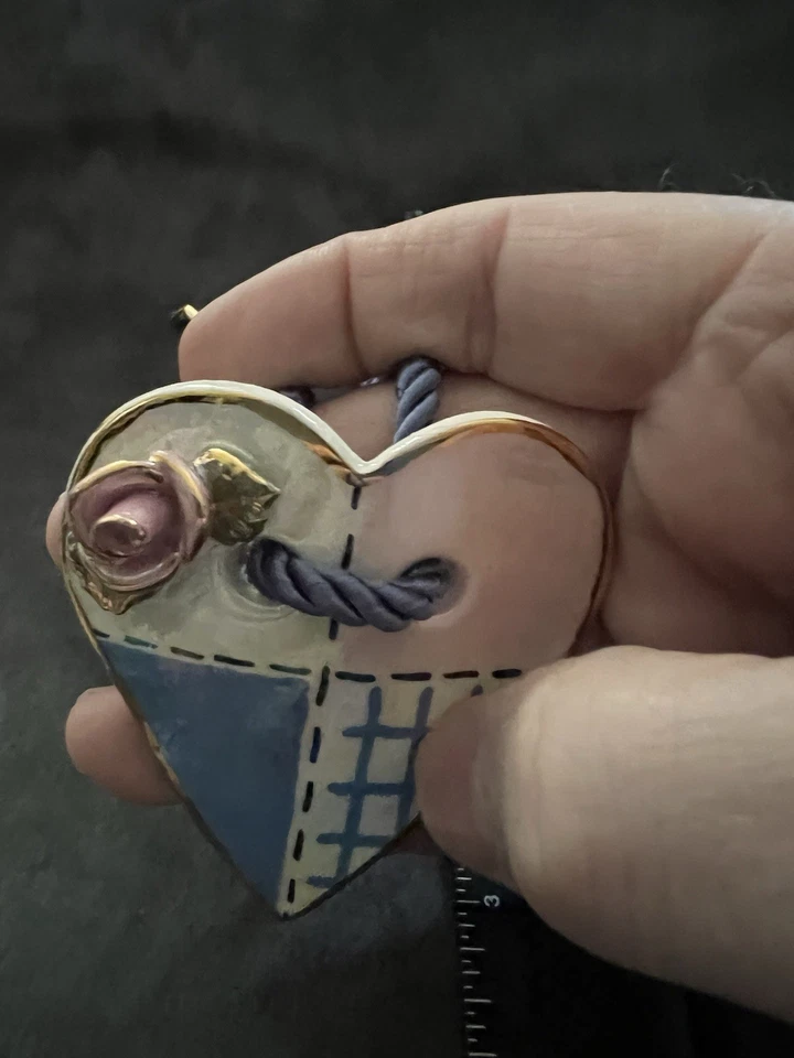 Rope Necklace With Ceramic Heart Pendant - Image 4 of 4