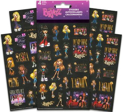 ミニカプ、Bratz、ラッパー、ステッカー Bratz Sticker Pack for Girls, Kids - Party Favors Bundle with 4
