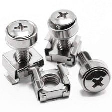 60-Pack M6 x 16mm Screws and Cage Nuts for Server Shelf Cabinets Rack Mount S...