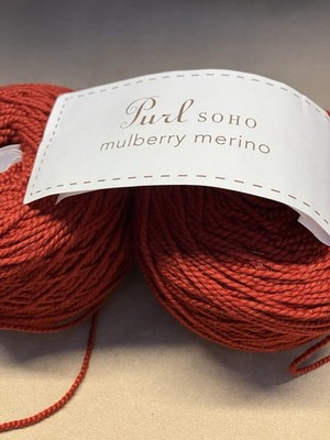 Purl SoHo Mulberry Merino Yarn Color #1160 Paprika Red Sport Weight Wool Silk