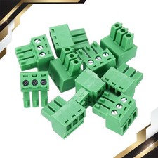 10 PCS 3-Pin PCB Mount Screw Terminal Block Connectors 3.81mm/0.15inch Pitch