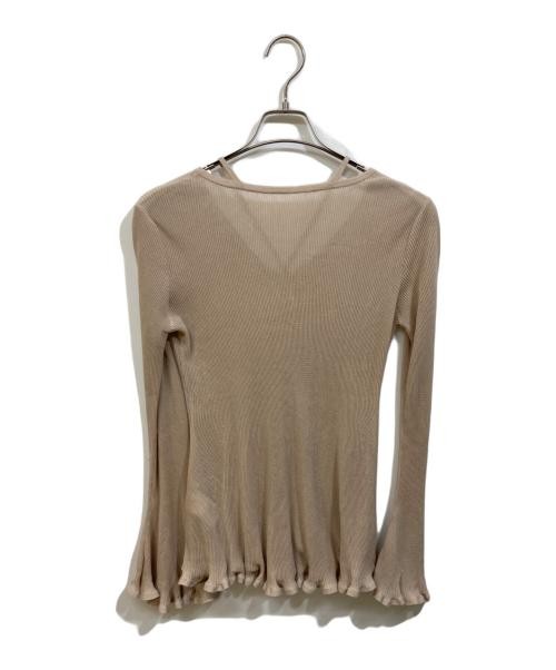 Ameri                    SHEER FRILL V NECK KNIT … - image 2