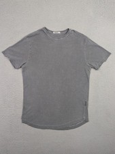 Buck Mason Slub Curved Hem Faded Gray T-Shirt Size S