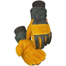 Caiman Cowhide Leather Palm Winter Gloves, Heatrac Insulation, Water Wind R...