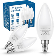 E12 LED Candelabra Light Bulbs 60 Watt Equivalent, 5000K Daylight White Type B L