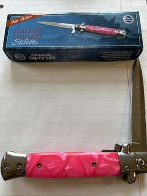 Frost Cutlery Italian Milano Stiletto ISM-001HPK Folding Knife
