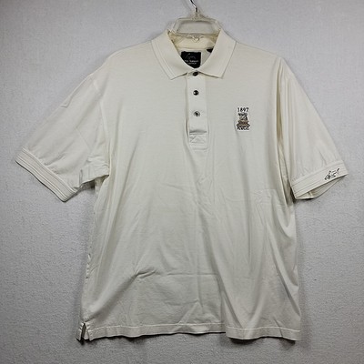 Greg Norman Collection Cotton Men s White Collared Shirt  Medium HVCC 1897 Shark