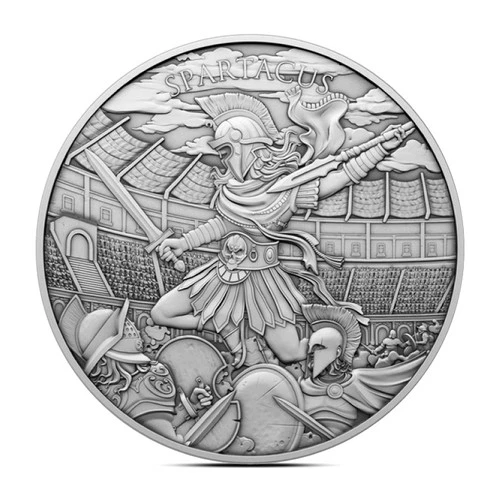 1 oz Legendary Warriors: Spartacus Silver Round (BU)