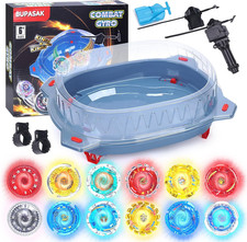 Light Ignite Spinning Tops Battle Set, with Stadium, 12 Light Ignite Spinning To