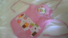  Little Girls Pink Apron 15x10 Tie Neck/Waist...