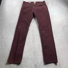 J Crew 484 Pants Mens 30x32 Maroon Slim Fit Corduroy Straight Fit Chino Preppy