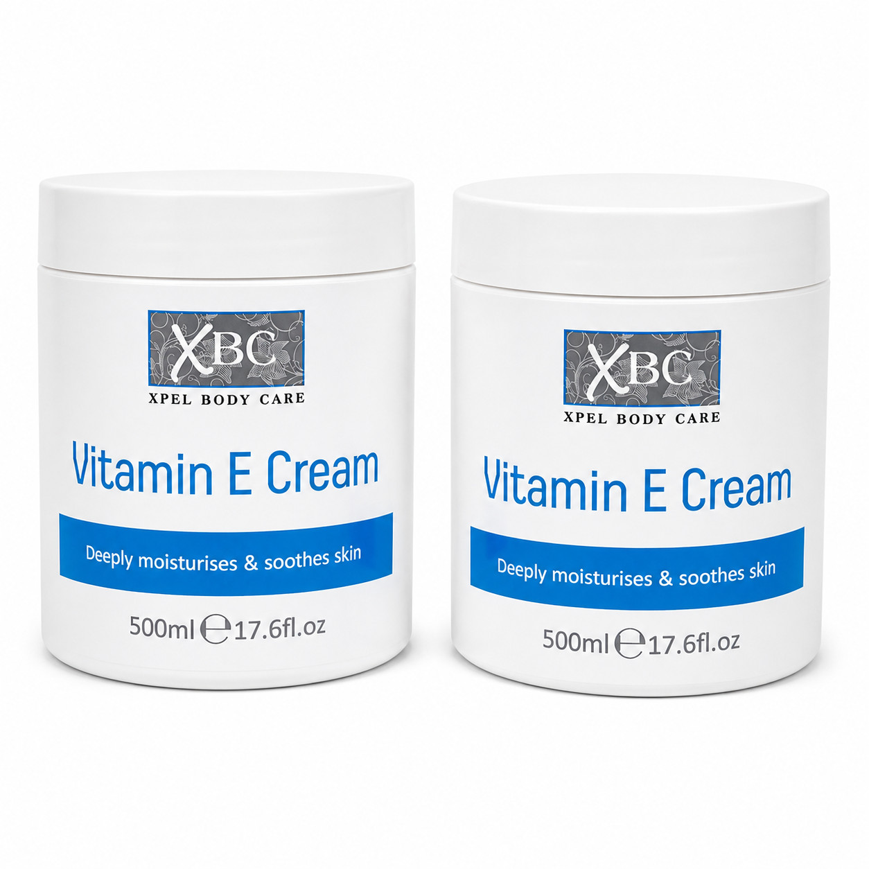 Vitamin E Cream Moisturiser Skincare 500ml 2 Pack Deep Moisturising Body Care
