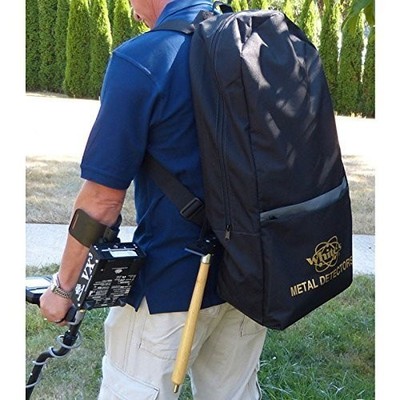 Whites Deluxe Black Backpack Case fits most Whites Metal Detectors 601-1254