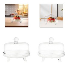 Alzata per torta in acrilico con coperchio a cupola, porta torta coperto per