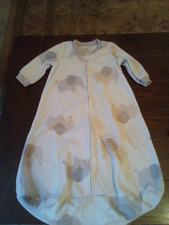 Carter's beige light fleece sleepsack elephant design 3-6 M zip snap