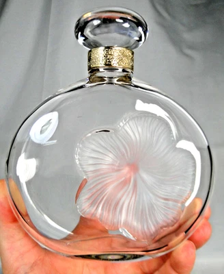 MAGNIF. FLACON CRISTAL LALIQUE FLEURS DE FLEURS NINA RICCI ED. LIMITEE 1982 VIDE - Photo 1/4
