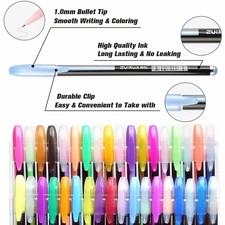 Glitter Gel Pens Set Metallic Colors, 0.04 in Tip, 12 60 Pack with 100 Refills