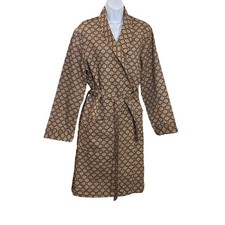 Vintage Leisure Robe Geometric Medallion Wrap Robe Mid-Century Retro Loungewear