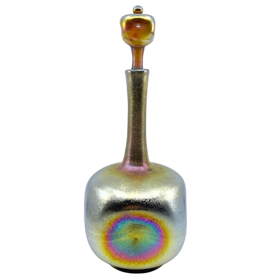 Exceptional Gold Favrile Art Glass LC Tiffany Decanter Set - Six Cordials 1905 - Image 4 of 4