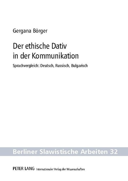 Der Ethische Dativ In Der Kommunikation Gergana BöRger-image