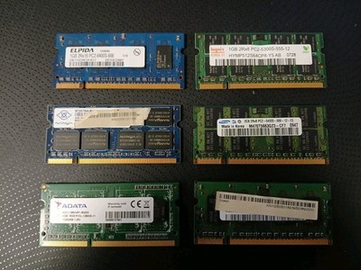 6x gemischtes Laptop Ram Konvolut - 1gb bis 4gb - verschiedene Marken inkl. ADATA DDR3
