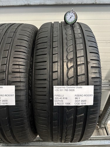 2 PNEUMATICI USATI PIRELLI PZERO ROSSO ESTIVE 225 40 R18 88 Y DOT 2020 - Foto 3 di 21