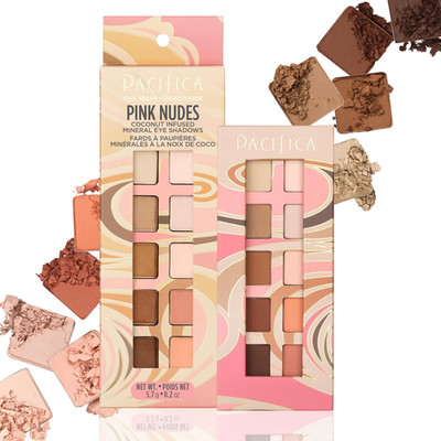Pink Nudes Mineral Eyeshadow Palette, 10 Neutral Shades, for Natural or Smoky Ey