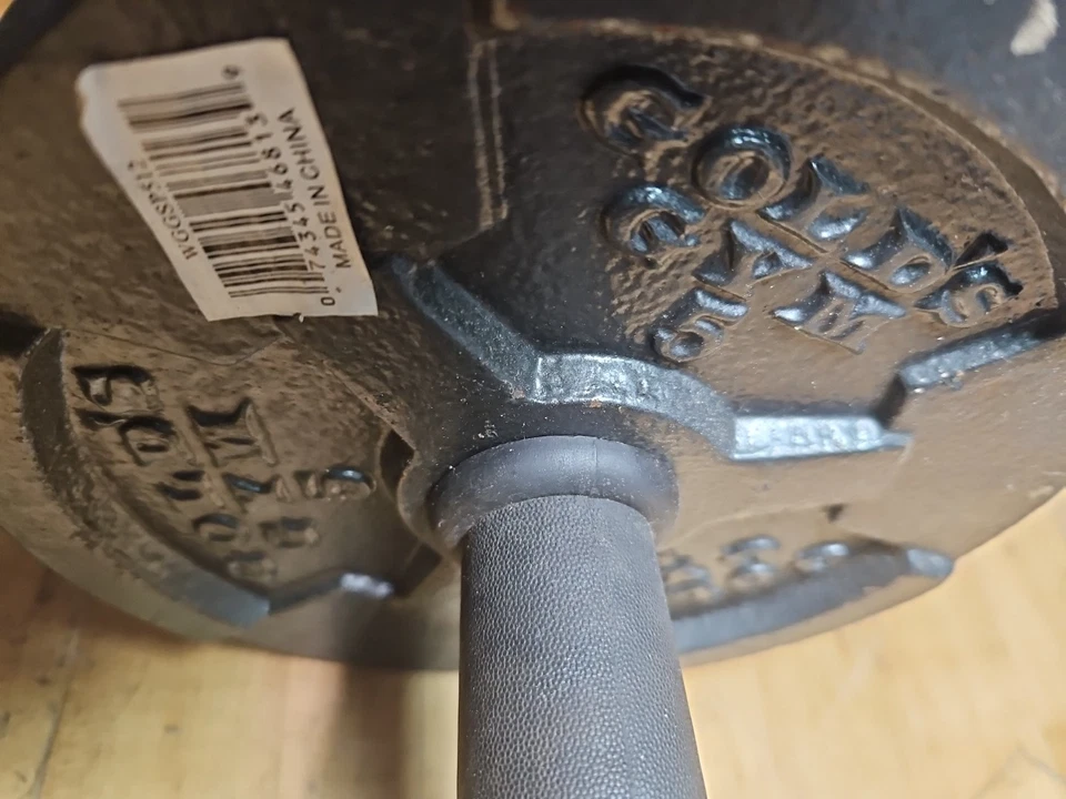 GOLDS GYM Standard 1" Free Weight 14" Adjustable Dumbell Handle 15 lb Set! - Image 3 of 4