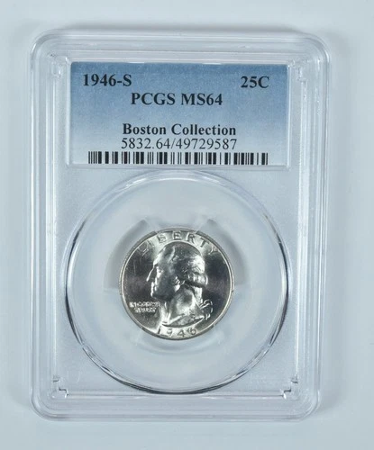 1946-S Washington Quarter Boston Collection MS64 PCGS Blue Label *2733