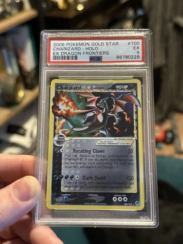 2006 Pokemon EX Dragon Frontiers Gold Star Charizard - Holo #100 PSA 5 BEAUTY