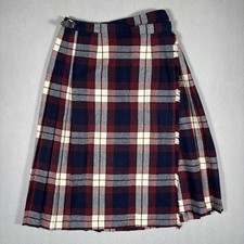 Scottish Sportswear Plaid Wool Kilt Skirt Women s 12 Side Buckle Cottagecore