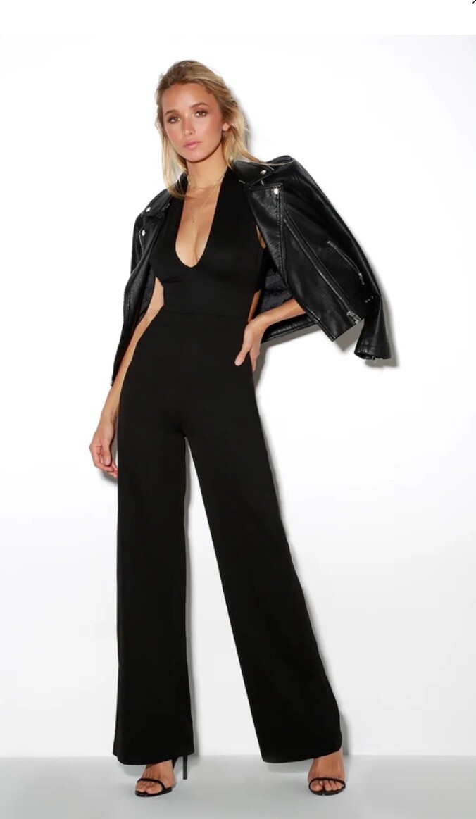 Thinking Out Loud Black Backless Jumpsuit - image 5