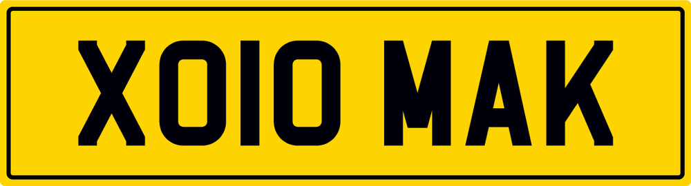X MAK MACK MACKIE Custom Private Registration Number Plate XO10 MAK  