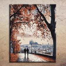 Premium Quality Paint By Numbers Kit: European Autumn. KitArtUS